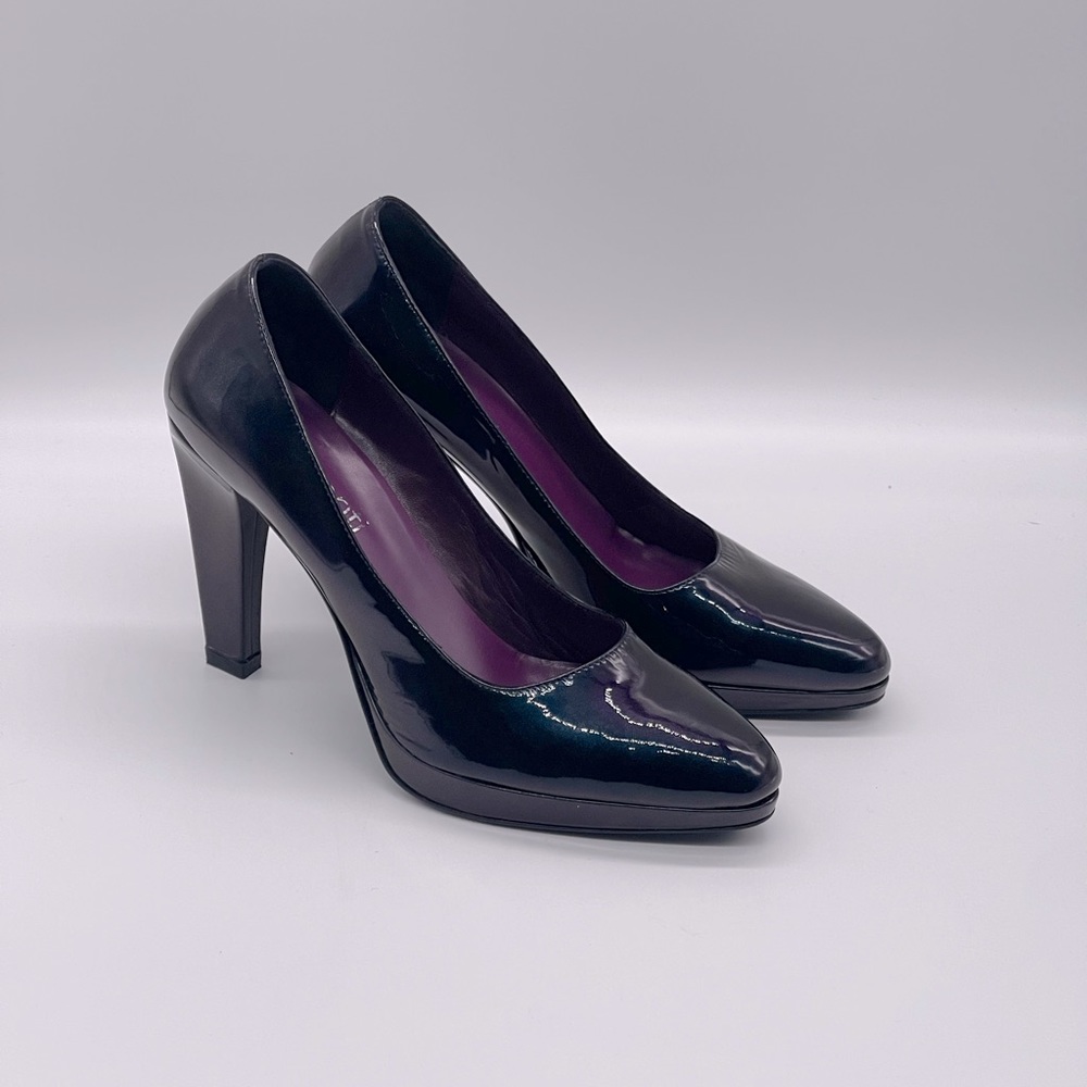RIPAMONTE ITALIAN DESIGNER PATENT SLIM BLOCK HEEL